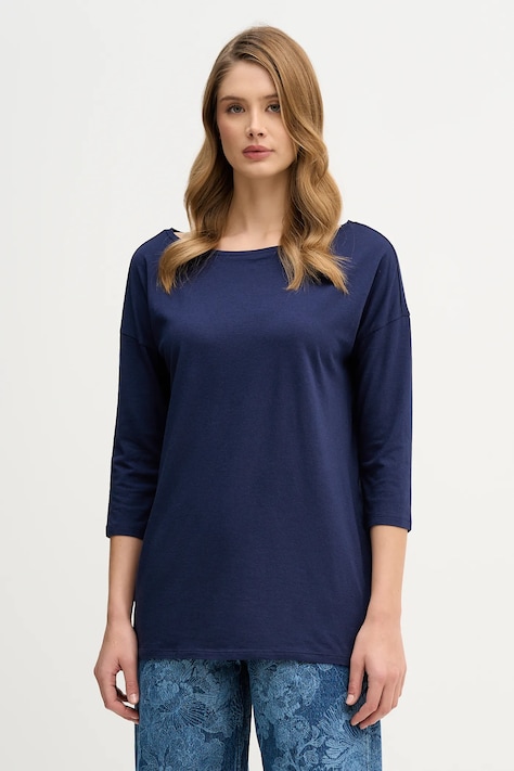 Tričko s dlouhým rukávem Sisley dámské, modrá barva, 3QU4L12EE