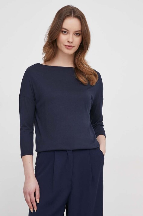 Sisley camicia a maniche lunghe donna colore blu navy