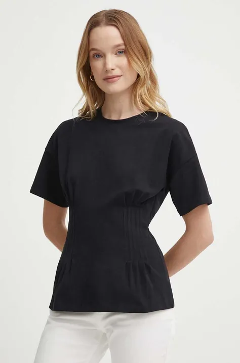 Majica kratkih rukava Sisley za žene, boja: crna