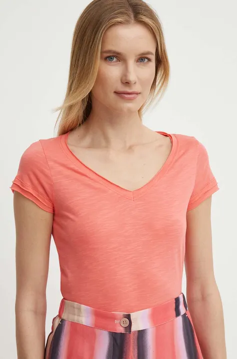 Kratka majica Sisley ženski, oranžna barva
