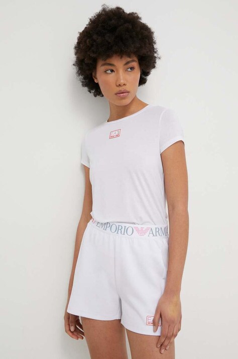 EA7 Emporio Armani tricou femei, culoarea alb