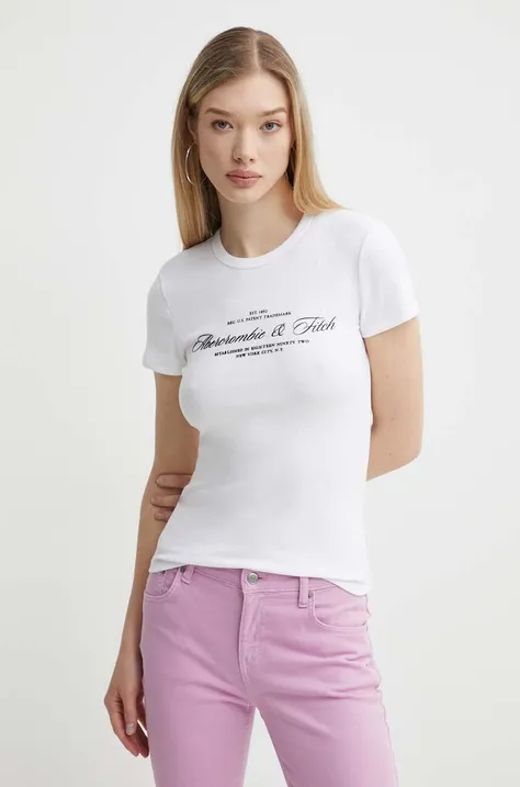 Kratka majica Abercrombie & Fitch ženski, bež barva