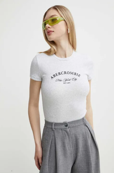 Abercrombie & Fitch tricou femei, culoarea gri