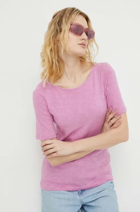 Бавовняна футболка Marc O'Polo жіночий колір рожевий