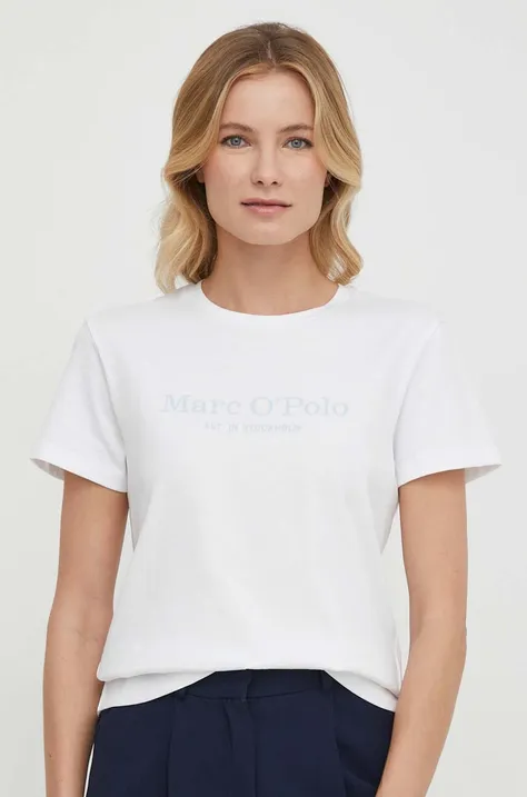Бавовняна футболка Marc O'Polo жіночий колір білий
