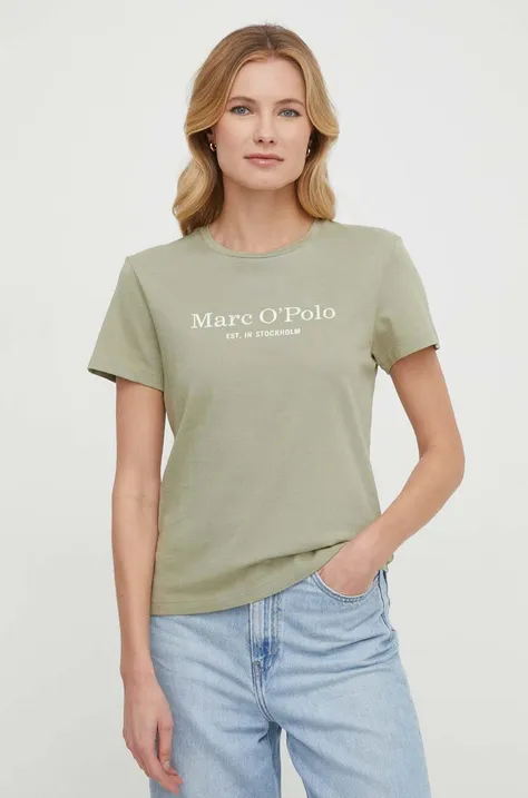 Βαμβακερό μπλουζάκι Marc O'Polo γυναικεία, χρώμα: πράσινο