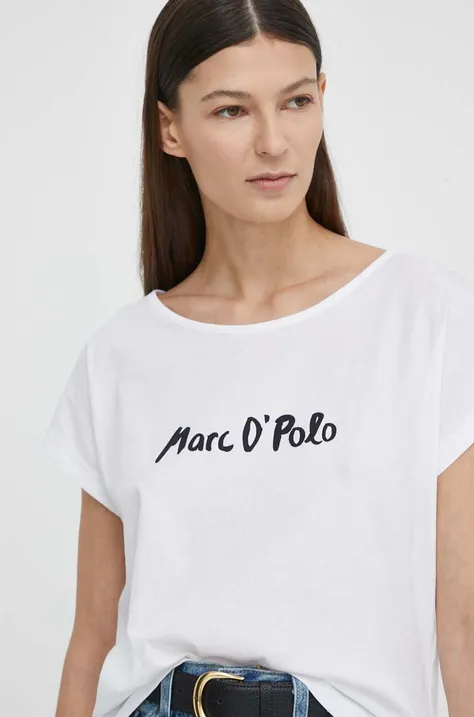 Pamučna majica Marc O'Polo za žene, boja: bijela, 403206751377