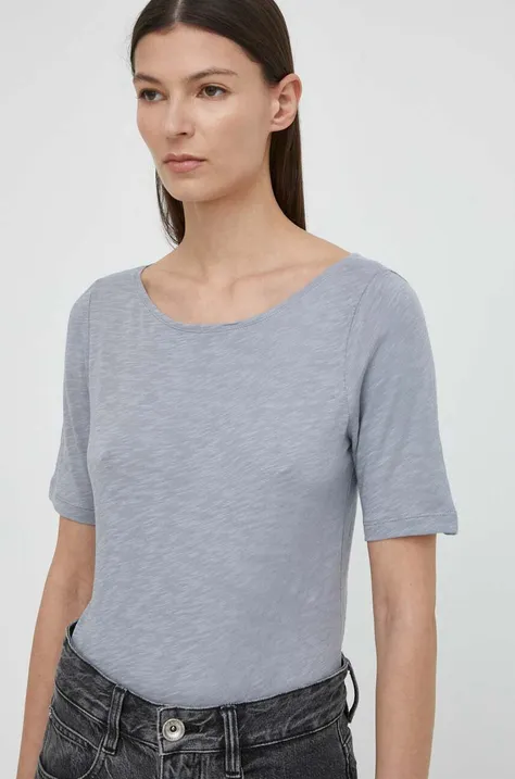 Bavlnené tričko Marc O'Polo dámsky, šedá farba