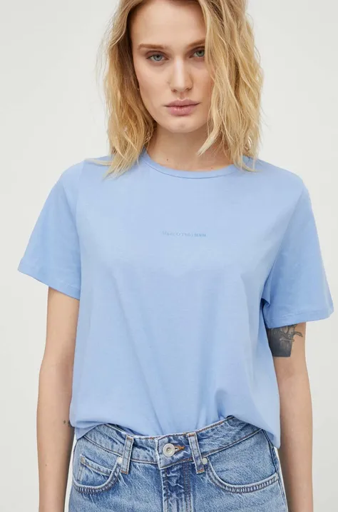Βαμβακερό μπλουζάκι Marc O'Polo γυναικεία, χρώμα: μοβ 441244151221