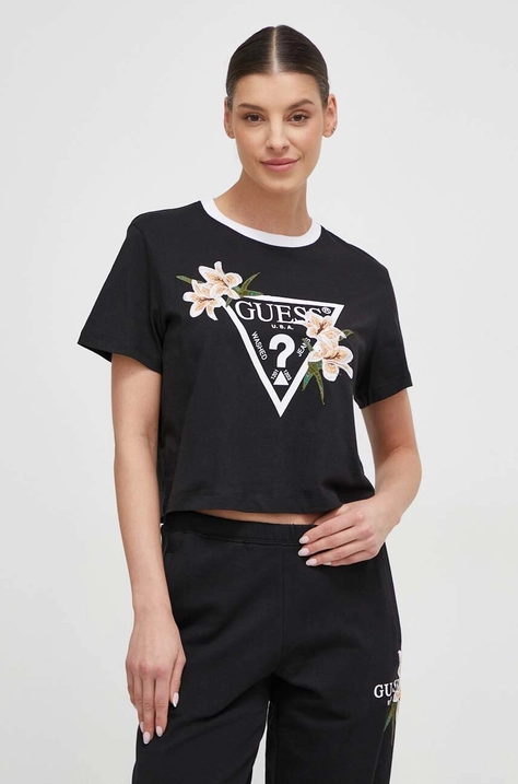 Guess tricou femei, culoarea negru