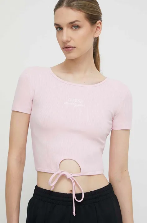 Guess t-shirt NYRA női, rózsaszín, V4GP03 KBCO2