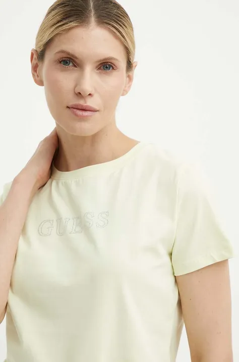 Kratka majica Guess SKYLAR ženska, zelena barva, V4GI09 J1314