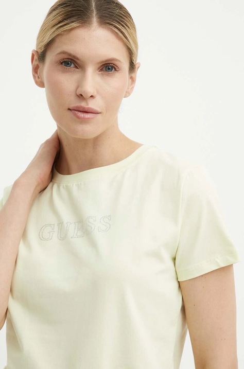 Guess tricou SKYLAR femei, culoarea verde, V4GI09 J1314