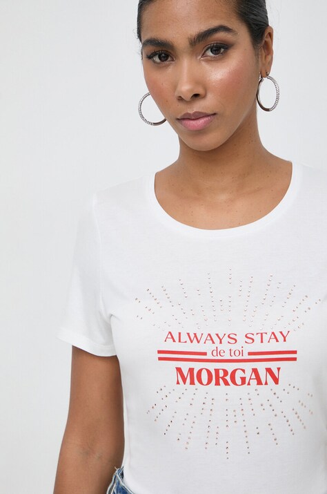 Morgan t-shirt donna colore bianco