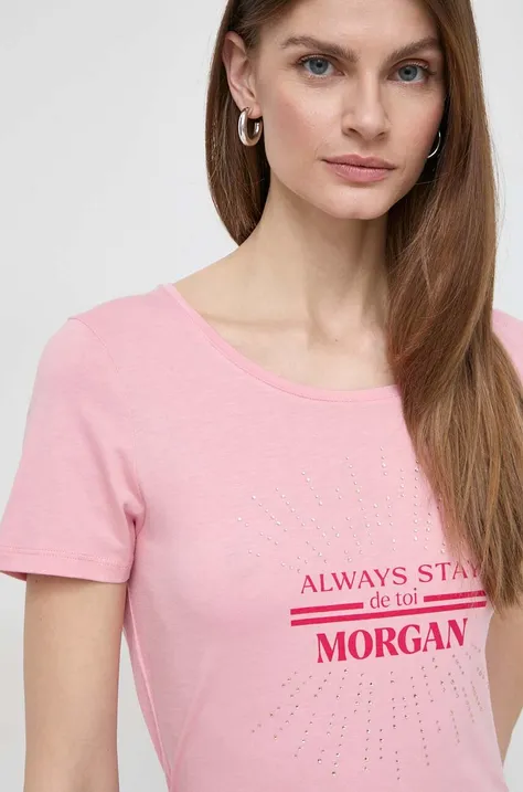 Kratka majica Morgan ženski, roza barva