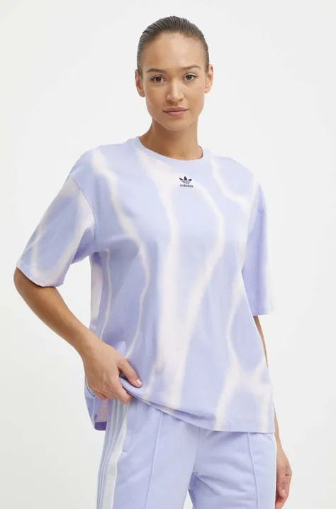 Bavlnené tričko adidas Originals dámske, fialová farba, IS2488