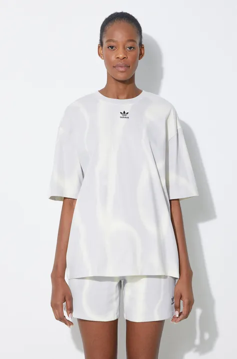 adidas Originals cotton t-shirt women’s gray color IU2481