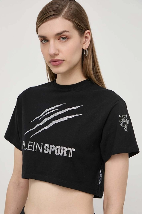 PLEIN SPORT t-shirt in cotone donna colore nero