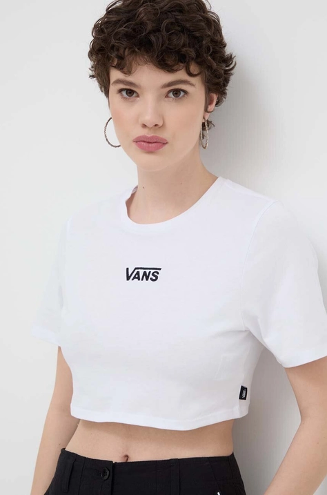 Vans t-shirt bawełniany damski kolor biały