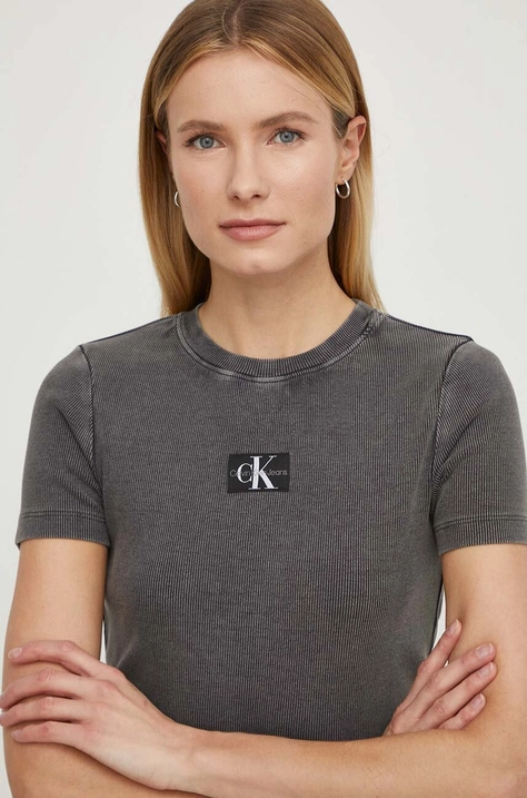 Calvin Klein Jeans t-shirt damski kolor szary J20J223092