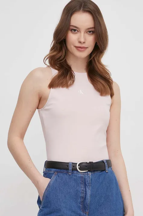 Calvin Klein Jeans top damski kolor różowy