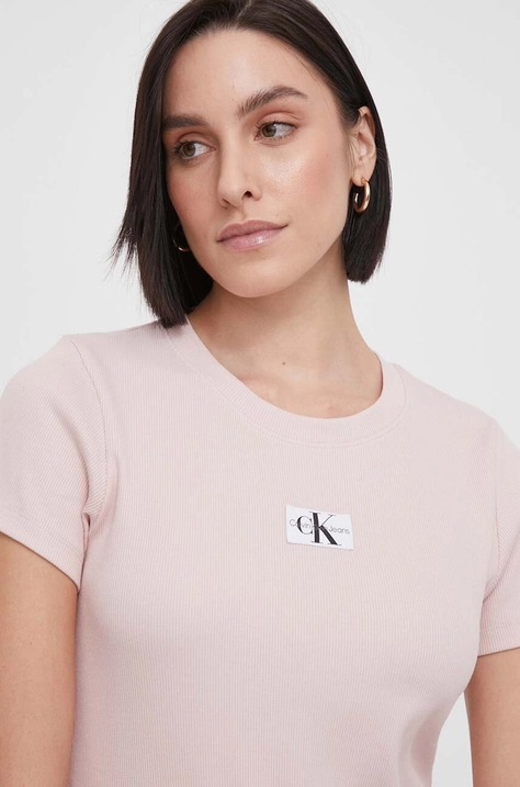 Calvin Klein Jeans t-shirt női, rózsaszín