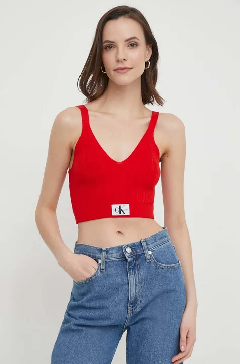 Top Calvin Klein Jeans dámsky, červená farba