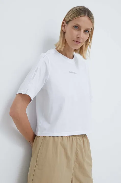 Μπλουζάκι Calvin Klein Performance χρώμα: άσπρο