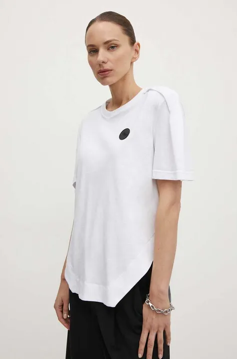 Bavlnené tričko MMC STUDIO dámske, biela farba, PIN.TSHIRT