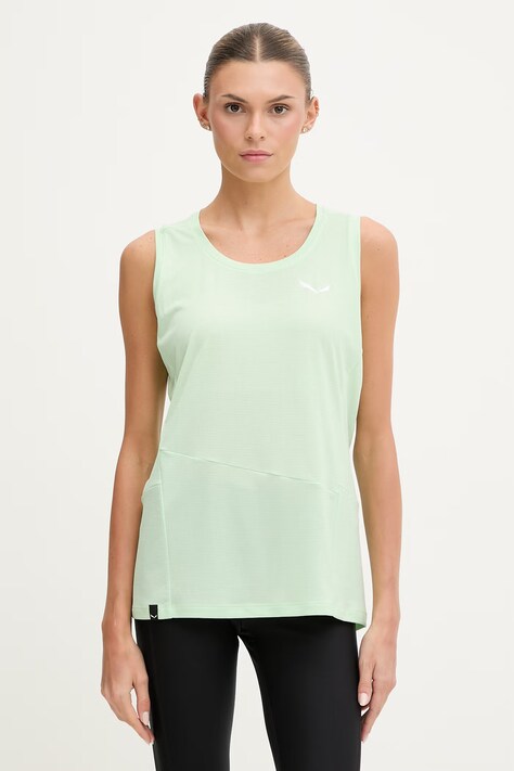 Salewa top sportowy Puez Sporty damski kolor zielony 00-0000028634