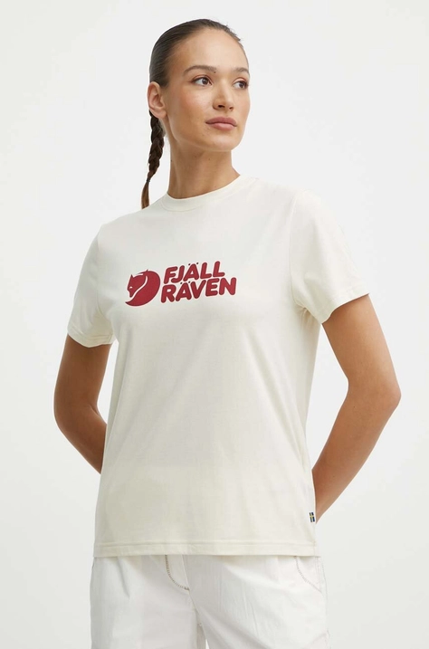 Футболка Fjallraven Fjällräven Logo Tee жіноча колір бежевий F87146