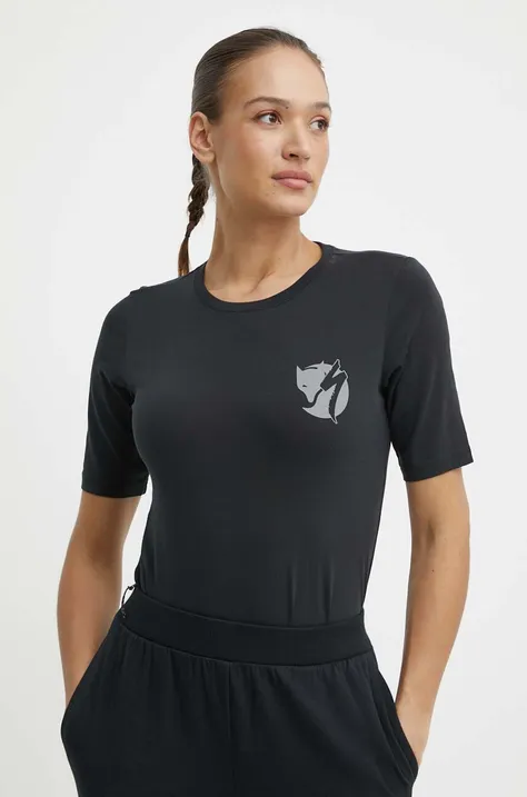 Βαμβακερό μπλουζάκι Fjallraven Fjallraven x Specialized γυναικείο, χρώμα: μαύρο, F22036