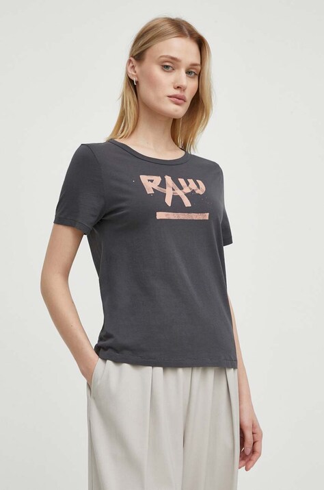G-Star tricou din bumbac femei, culoarea gri