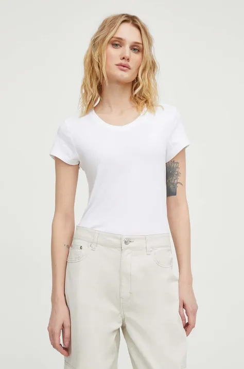 Βαμβακερό μπλουζάκι G-Star Raw γυναικεία, χρώμα: άσπρο