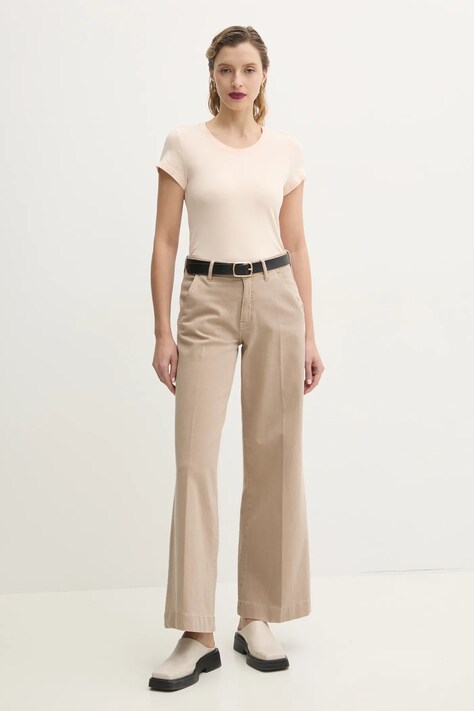 Бавовняна футболка G-Star Raw Eyben slim v t 2.0 — SS24-TSD1H9, бежевий — фото 2