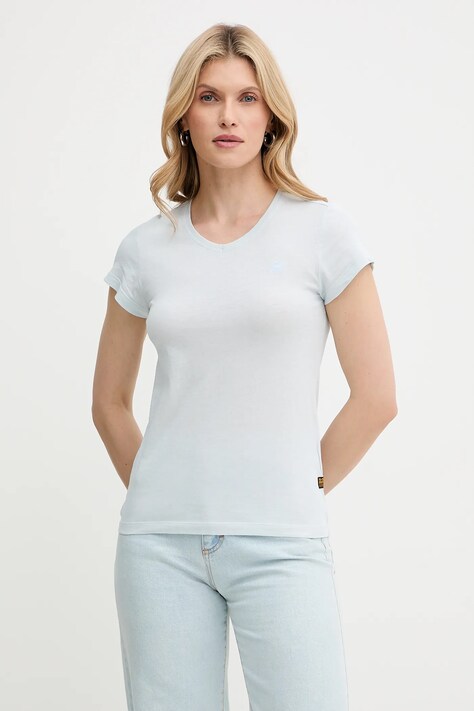 Bavlněné tričko G-Star Raw dámské, fialová barva
