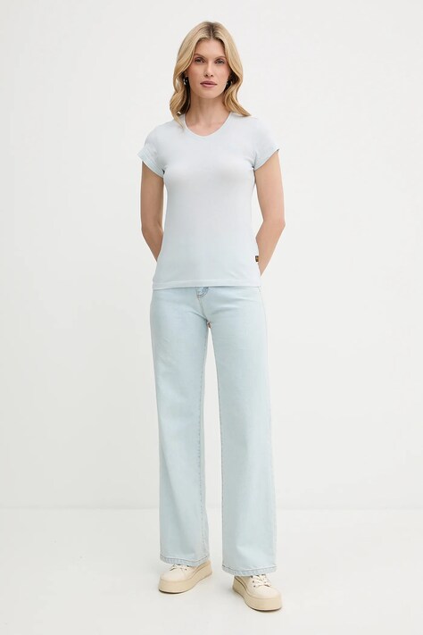 Бавовняна футболка G-Star Raw Eyben slim v t 2.0 — SS24-TSD1H9, блакитний — фото 2