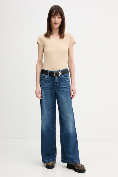 Бавовняна футболка G-Star Raw — SS24-TSD1H9, бежевий — фото 2