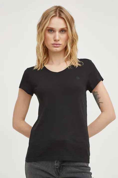 Бавовняна футболка G-Star Raw жіночий колір чорний