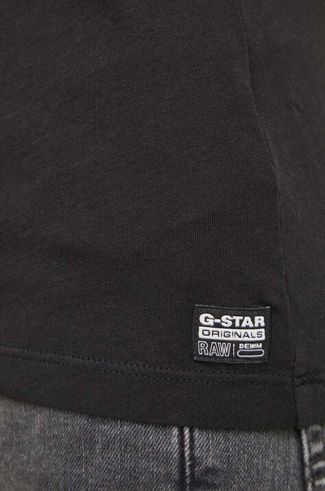 Бавовняна футболка G-Star Raw Eyben slim v t 2.0 — SS24-TSD1H9, чорний — фото 5