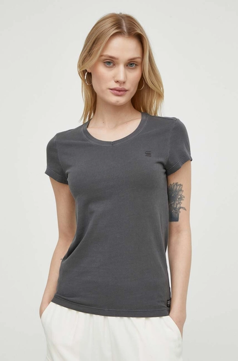 G-Star Raw tricou din bumbac femei, culoarea gri