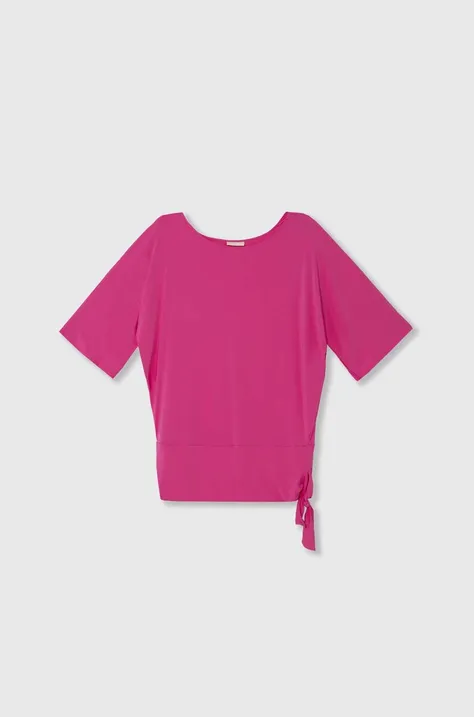 Obleka za na plažo MICHAEL Michael Kors SIDE TIE COVER UP roza barva, MM7M749