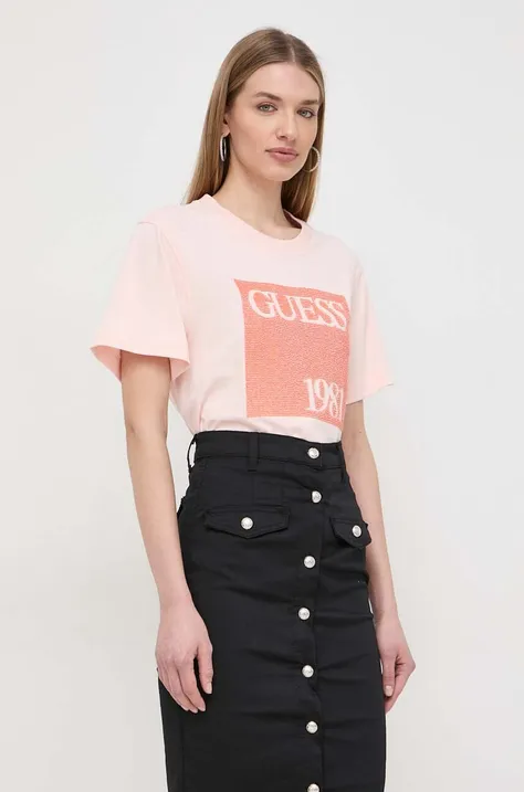 Guess t-shirt in cotone donna colore rosa