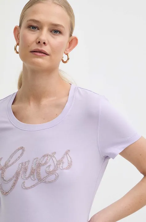 Majica kratkih rukava Guess za žene, boja: ružičasta, W4GI30 J1314