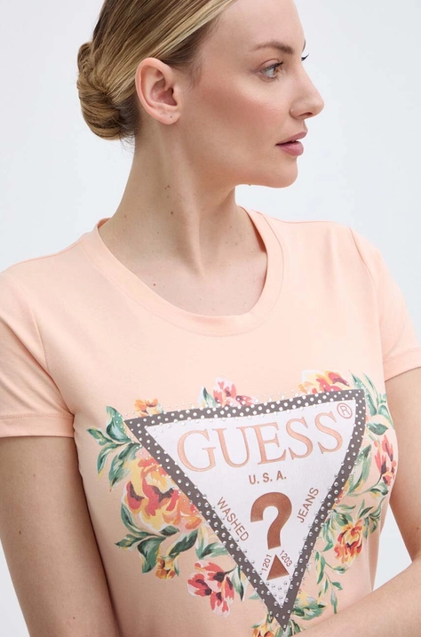 Guess t-shirt damski kolor pomarańczowy W4GI24 J1314