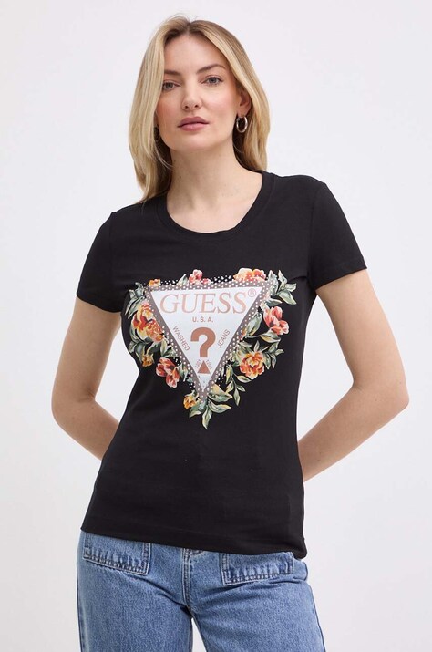 Guess tricou femei, culoarea negru, W4GI24 J1314