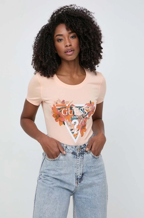 Guess t-shirt női, narancssárga, W4GI62 J1314