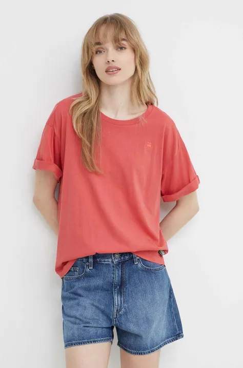 Bavlnené tričko G-Star Raw dámsky, červená farba