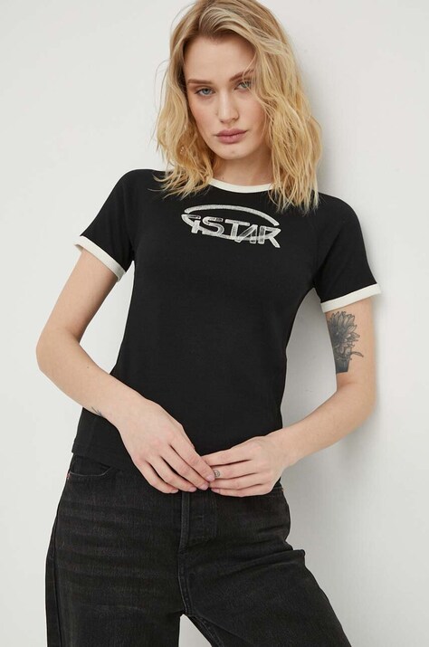 G-Star tricou din bumbac femei, culoarea negru