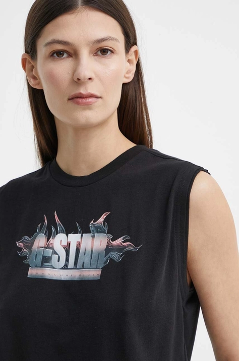 G-Star Raw top bawełniany kolor czarny